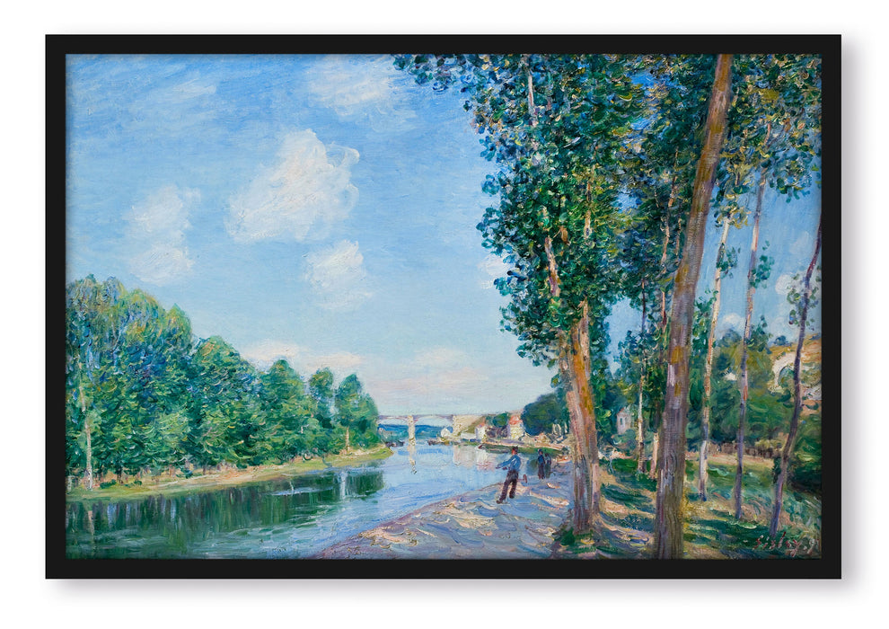 Pixxprint Alfred Sisley - Saint Mammès June Sunshine, Poster mit Bilderrahmen
