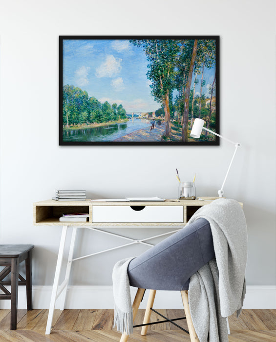 Alfred Sisley - Saint Mammès June Sunshine, Poster mit Bilderrahmen