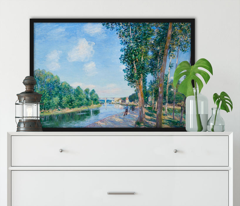 Alfred Sisley - Saint Mammès June Sunshine, Poster mit Bilderrahmen