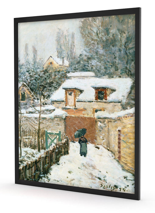 Alfred Sisley - Schnee in Louveciennes, Poster mit Bilderrahmen