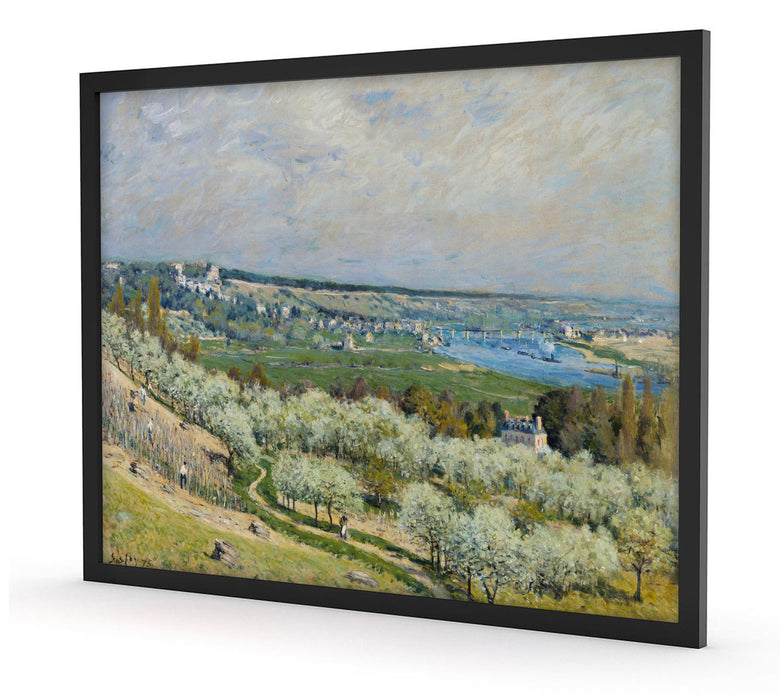 Alfred Sisley - Die Terrasse in Saint-Germain Spring, Poster mit Bilderrahmen