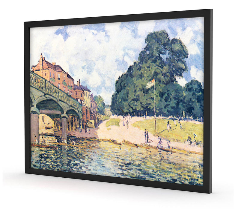 Alfred Sisley - Bridge At Hampton Court, Poster mit Bilderrahmen