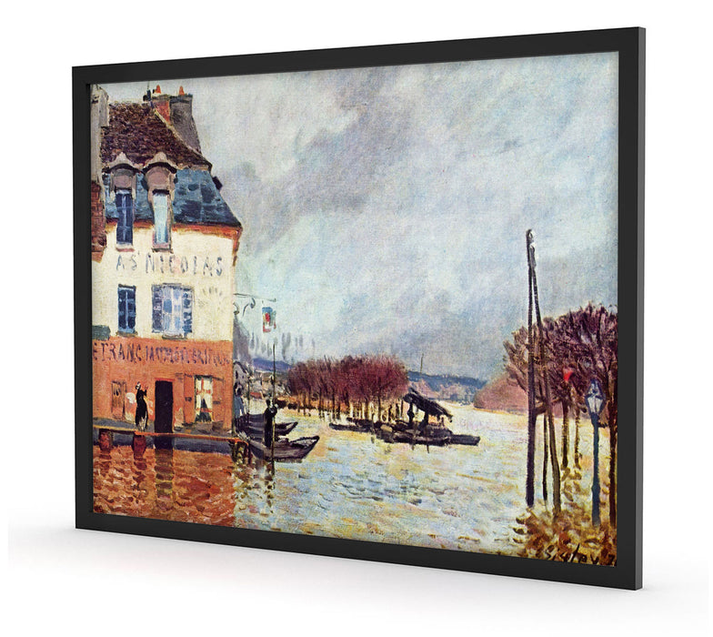 Alfred Sisley - Flood at Pont-Marley  , Poster mit Bilderrahmen