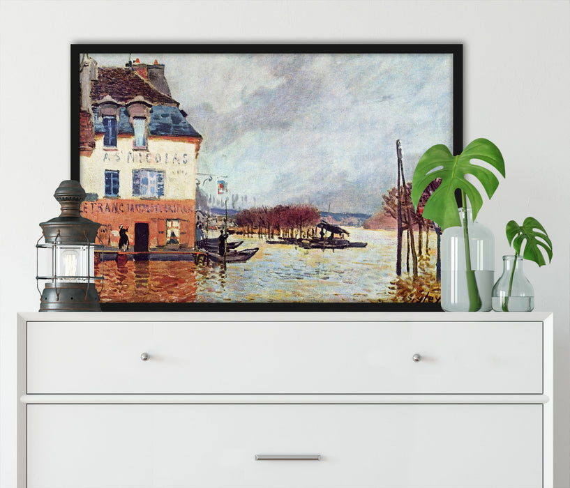 Alfred Sisley - Flood at Pont-Marley  , Poster mit Bilderrahmen