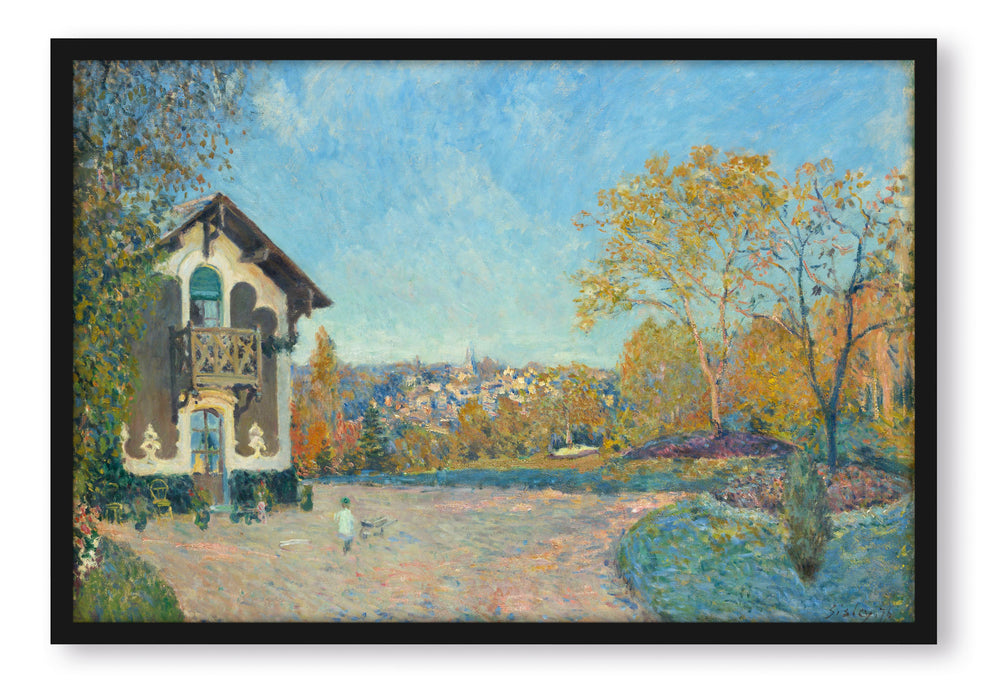 Alfred Sisley - View of Marly-le-Roi from Coeur-Volant, Poster mit Bilderrahmen