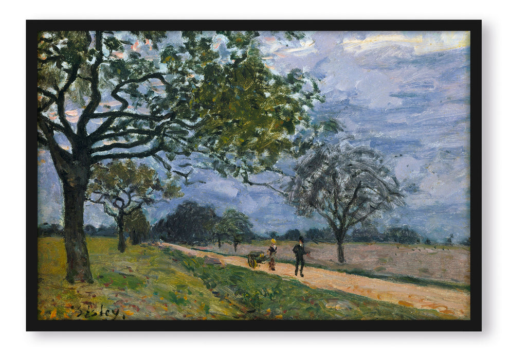 Alfred Sisley - The Road from Versailles to Louvecienne, Poster mit Bilderrahmen