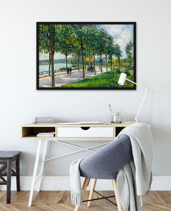 Alfred Sisley - Allée of Chestnut Trees , Poster mit Bilderrahmen