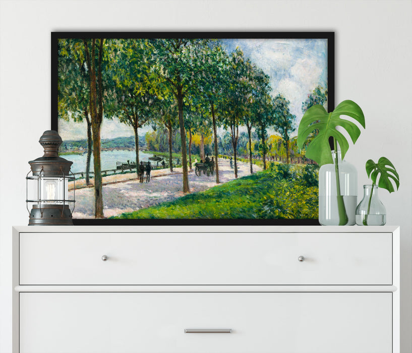 Alfred Sisley - Allée of Chestnut Trees , Poster mit Bilderrahmen