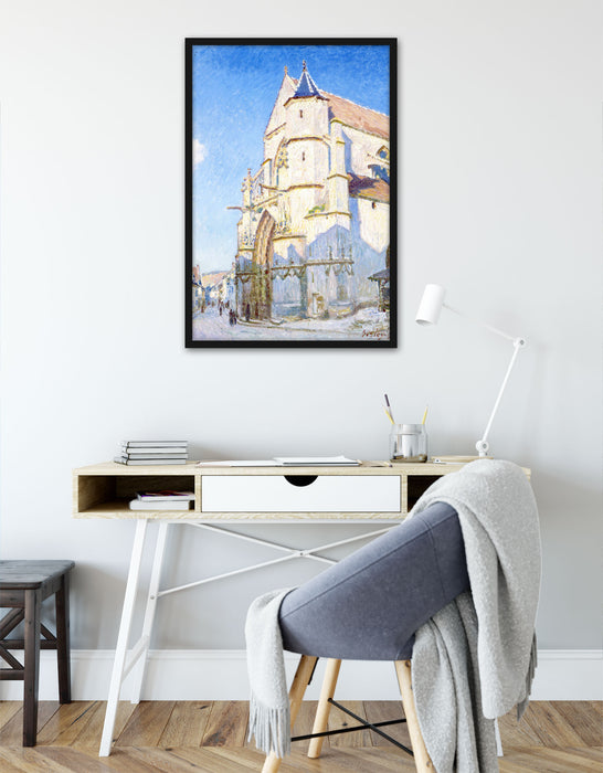 Alfred Sisley - L'église à Moret-Paris Petit-Palais, Poster mit Bilderrahmen