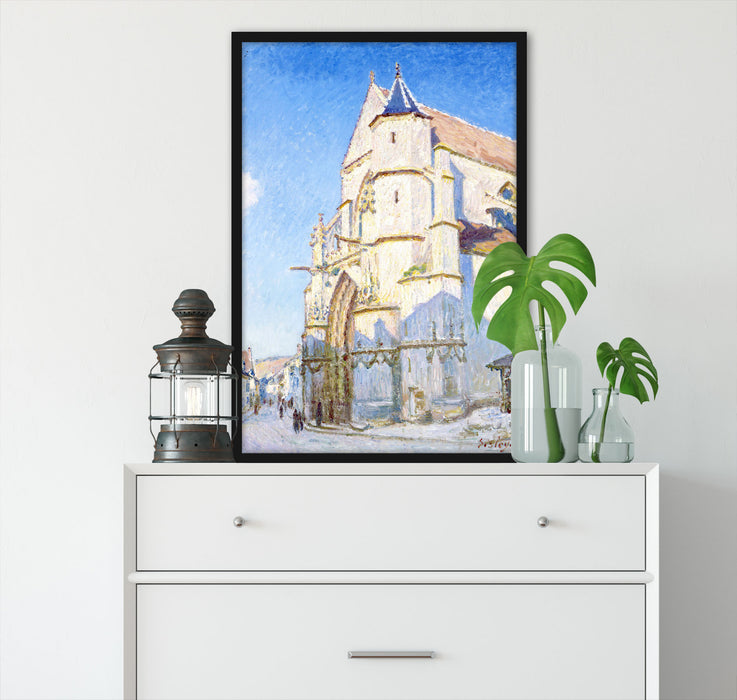 Alfred Sisley - L'église à Moret-Paris Petit-Palais, Poster mit Bilderrahmen
