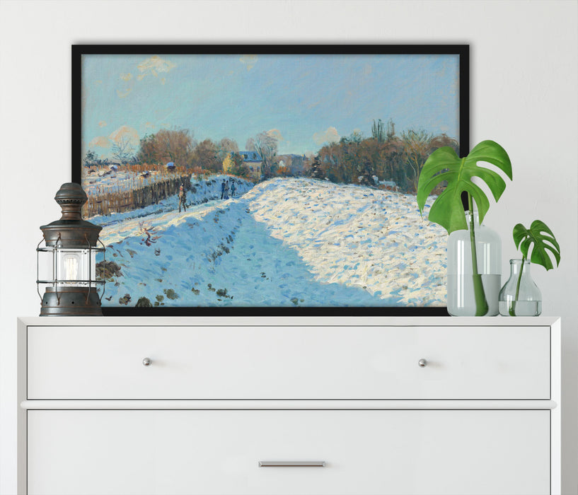 Alfred Sisley - Snow Effect at Louveciennes , Poster mit Bilderrahmen