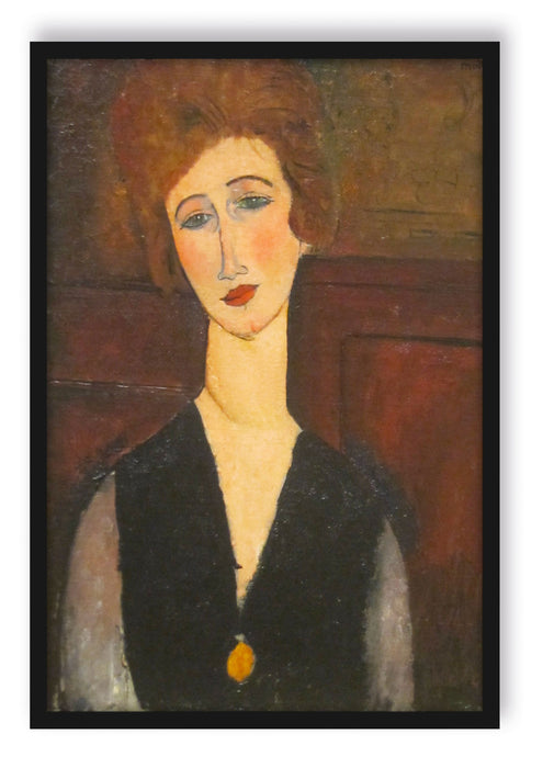 Pixxprint Amedeo Modigliani - Portrait einer Frau, Poster mit Bilderrahmen