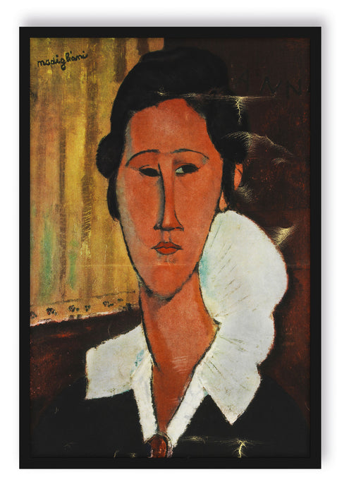 Amedeo Modigliani - Portrait von Hanka Zborowska , Poster mit Bilderrahmen