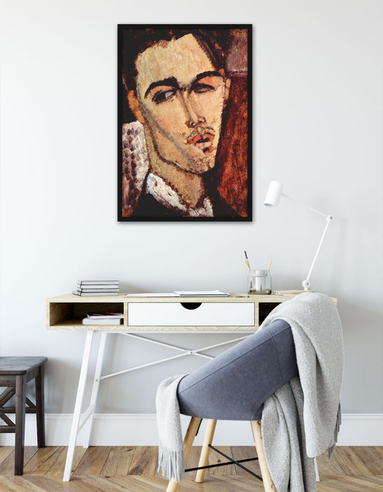Amedeo Modigliani - Portrait von Celso Lagar, Poster mit Bilderrahmen
