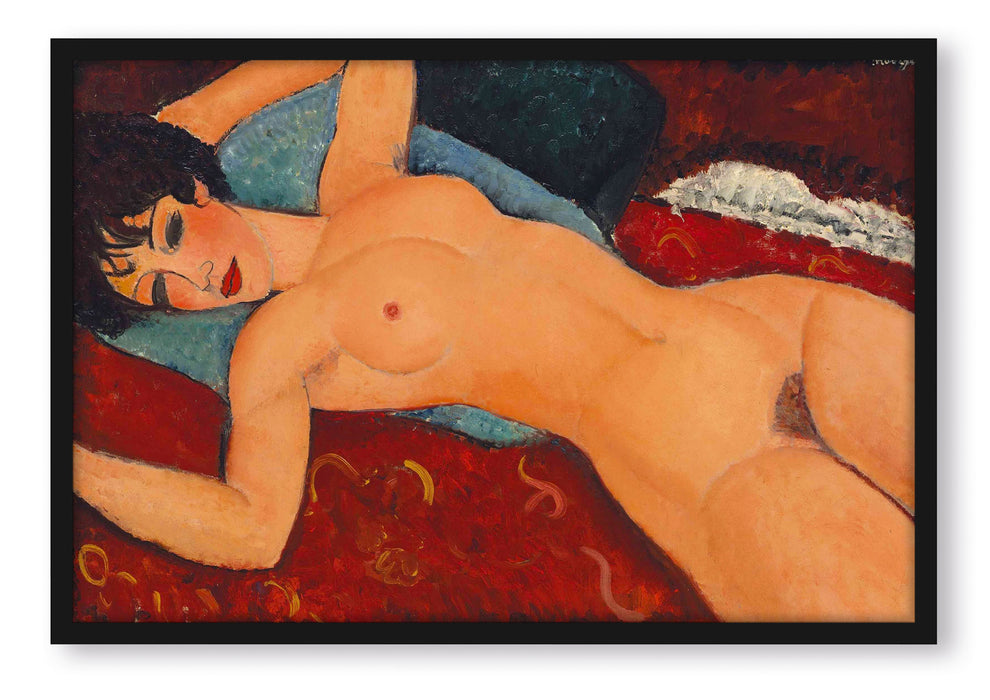 Pixxprint Amedeo Modigliani - Nu couché, Poster mit Bilderrahmen