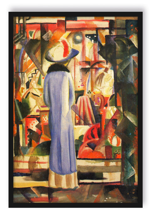 August Macke - Großes helles Schaufenster , Poster mit Bilderrahmen