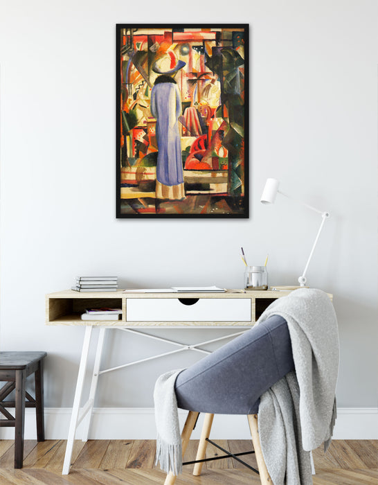 August Macke - Großes helles Schaufenster , Poster mit Bilderrahmen