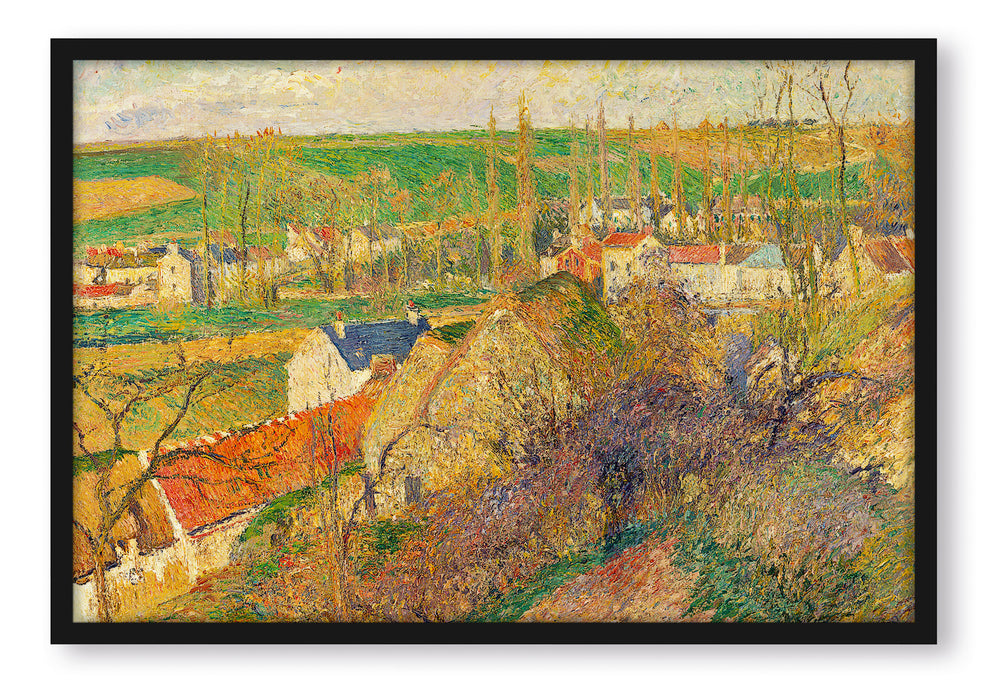 Pixxprint Camille Pissarro - VUE SUR LE VILLAGE D'OSNY , Poster mit Bilderrahmen