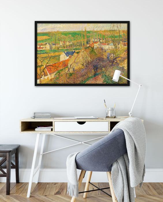 Camille Pissarro - VUE SUR LE VILLAGE D'OSNY , Poster mit Bilderrahmen