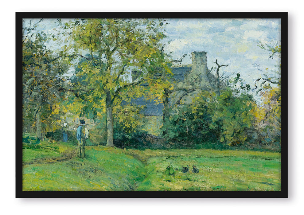 Camille Pissarro - LA MAISON DE PIETTE À MONTFOUCAULT , Poster mit Bilderrahmen