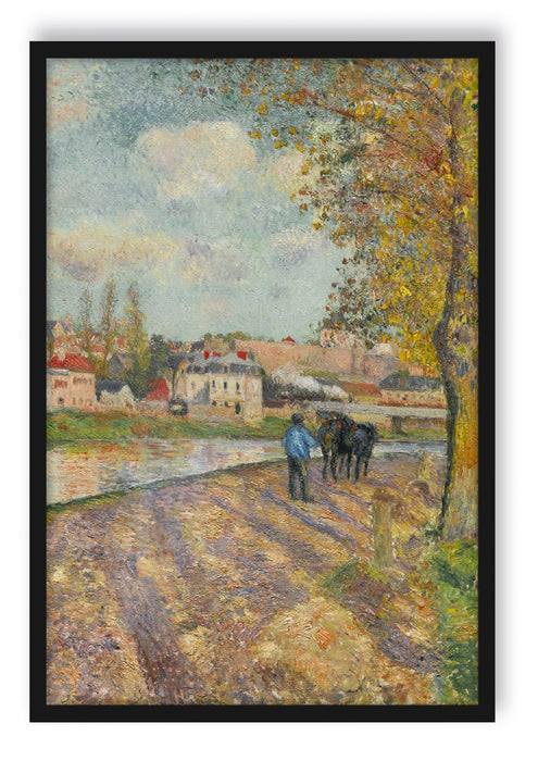 Camille Pissarro - CHEMIN DE LÉCLUSE SAINT-OUEN-L?AUM, Poster mit Bilderrahmen