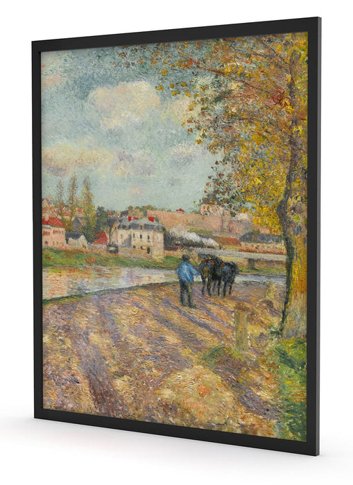 Camille Pissarro - CHEMIN DE LÉCLUSE SAINT-OUEN-L?AUM, Poster mit Bilderrahmen