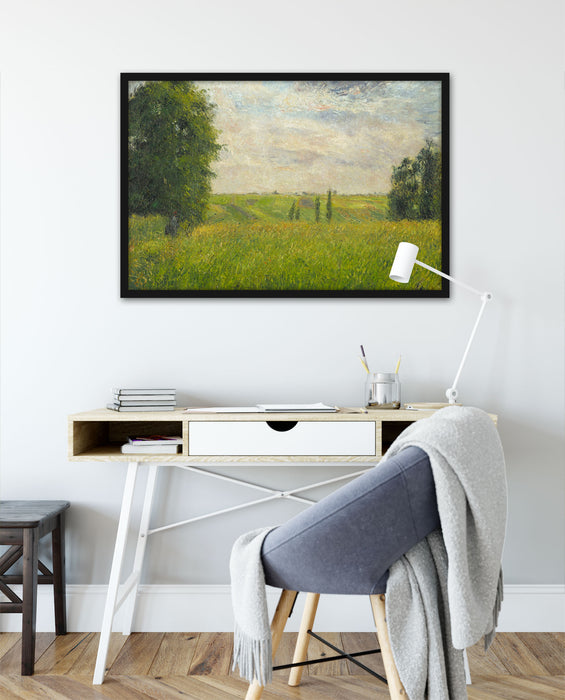 Camille Pissarro - SOLEIL COUCHANT PONTOISE , Poster mit Bilderrahmen