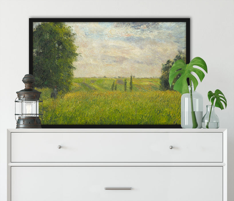 Camille Pissarro - SOLEIL COUCHANT PONTOISE , Poster mit Bilderrahmen