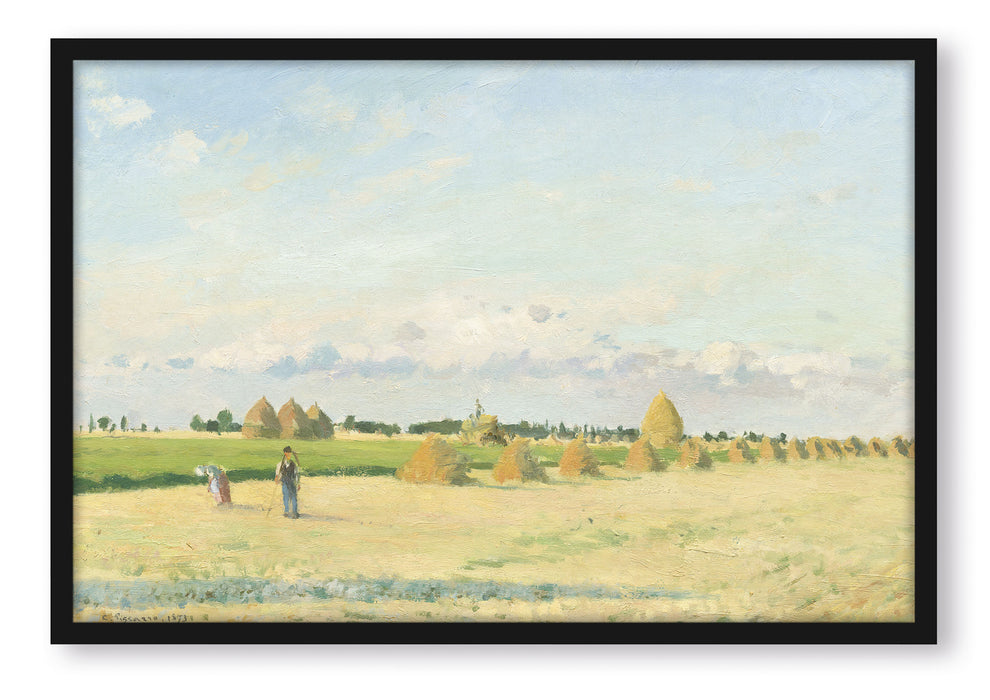Pixxprint Camille Pissarro - Landscape with Wheat Field , Poster mit Bilderrahmen