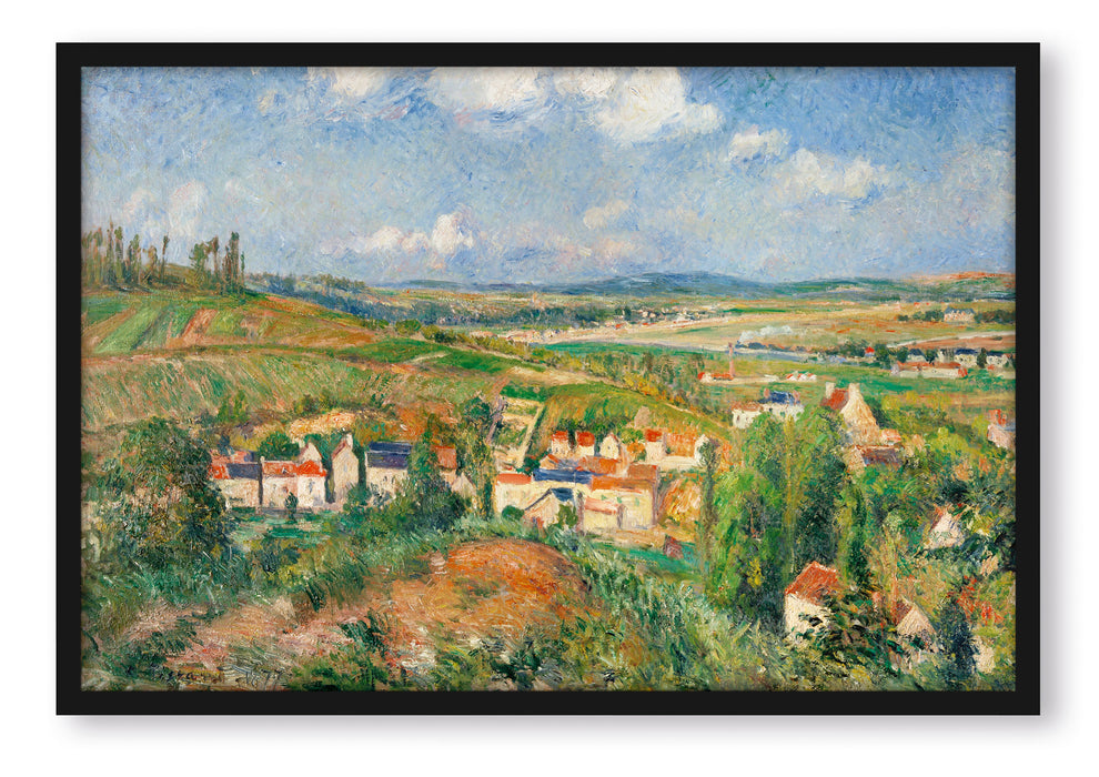 Pixxprint Camille Pissarro - L'HERMITAGE EN ÉTÉ PONTOISE , Poster mit Bilderrahmen