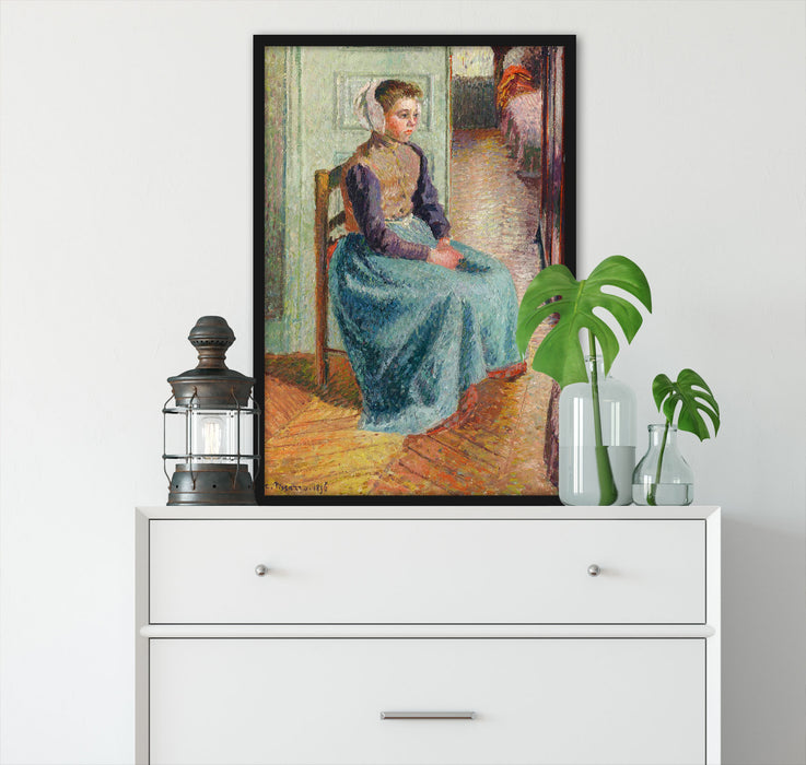 Camille Pissarro - PETITE BONNE FLAMANDE DITE LA ROSA, Poster mit Bilderrahmen