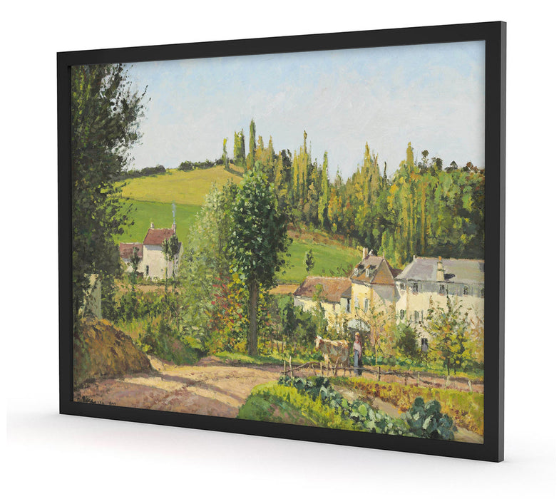 Camille Pissarro - Hameau aux environs de Pontoise , Poster mit Bilderrahmen