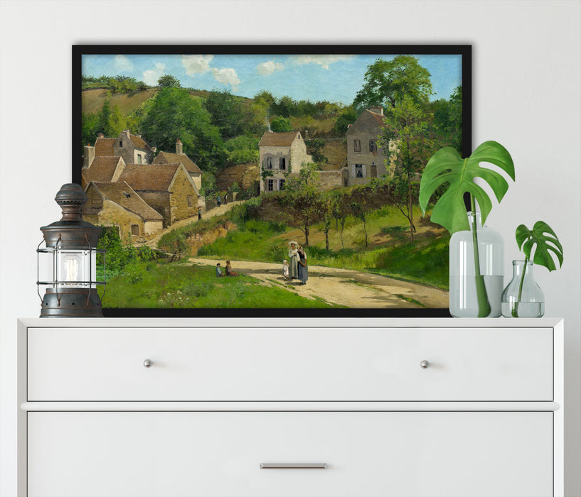 Camille Pissarro - The Hermitage at Pontoise , Poster mit Bilderrahmen