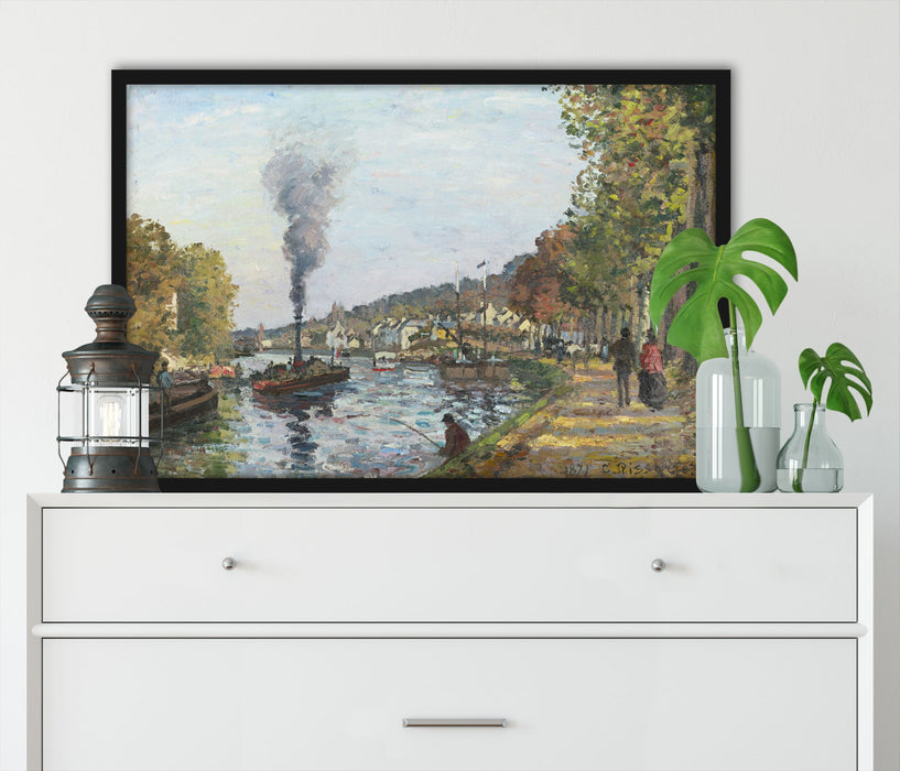 Camille Pissarro - LA SEINE À BOUGIVAL , Poster mit Bilderrahmen
