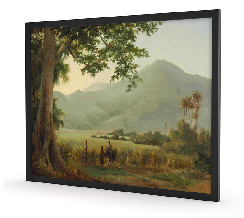 Camille Pissarro - Personnages discutant au bord d'un , Poster mit Bilderrahmen