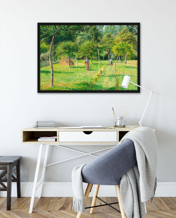 Camille Pissarro - Le jardin à Éragny, Poster mit Bilderrahmen