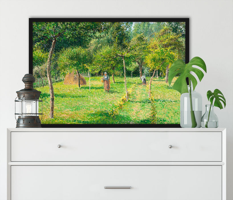 Camille Pissarro - Le jardin à Éragny, Poster mit Bilderrahmen