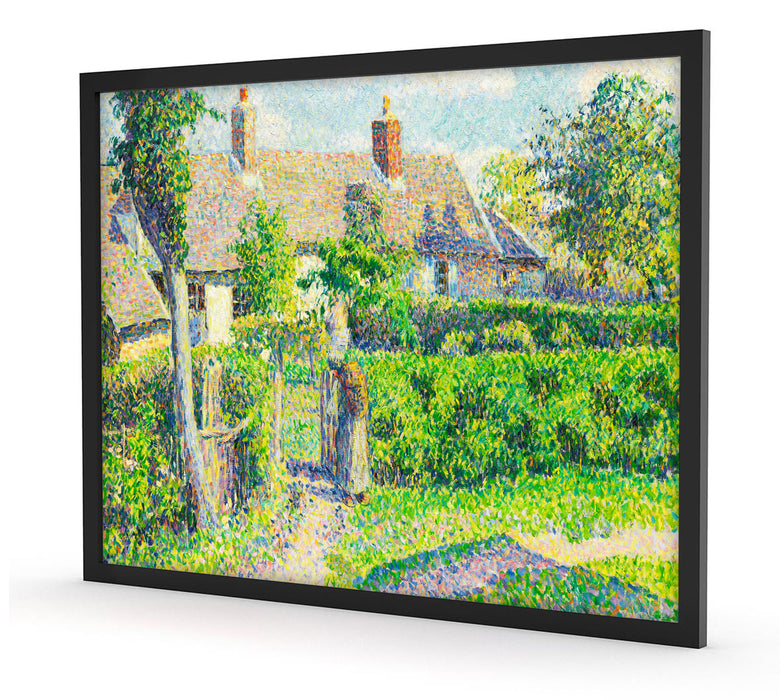 Camille Pissarro - Maisons de paysans , Poster mit Bilderrahmen