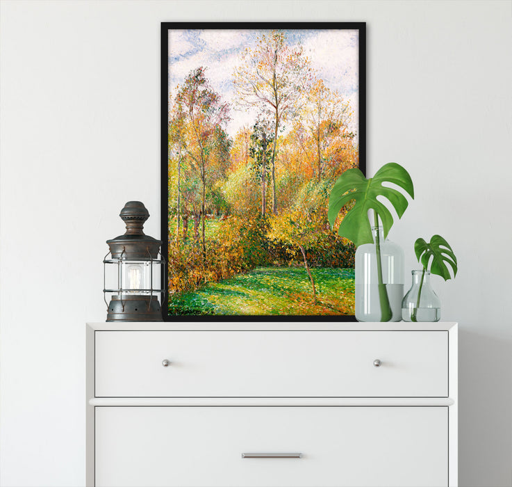 Camille Pissarro - Automne Peupliers Eragny, Poster mit Bilderrahmen