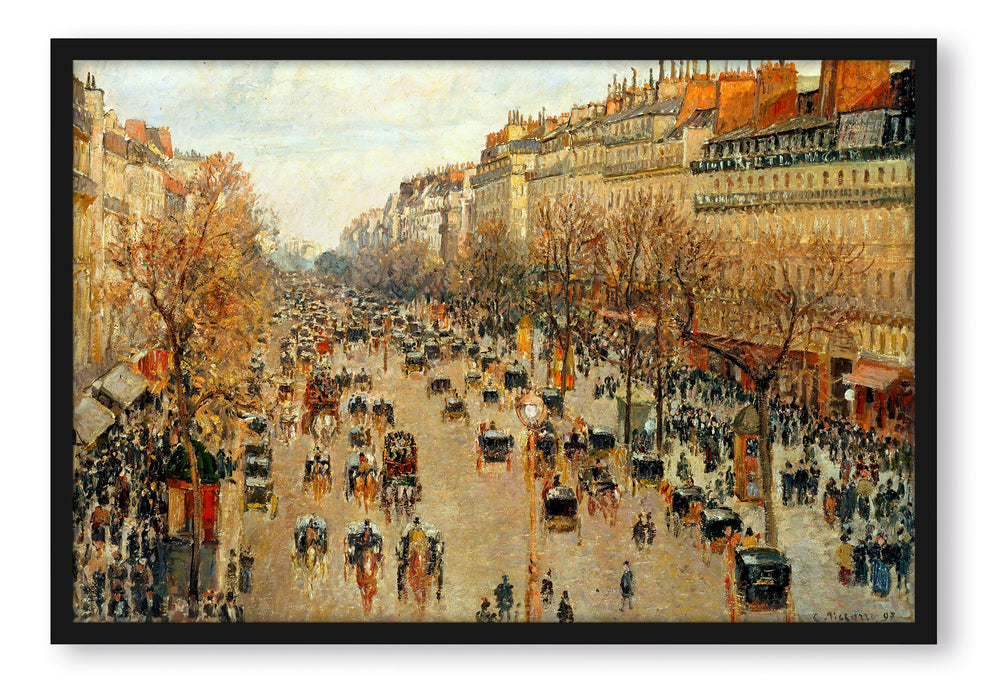 Pixxprint Camille Pissarro - Boulevard Montmartre, Poster mit Bilderrahmen