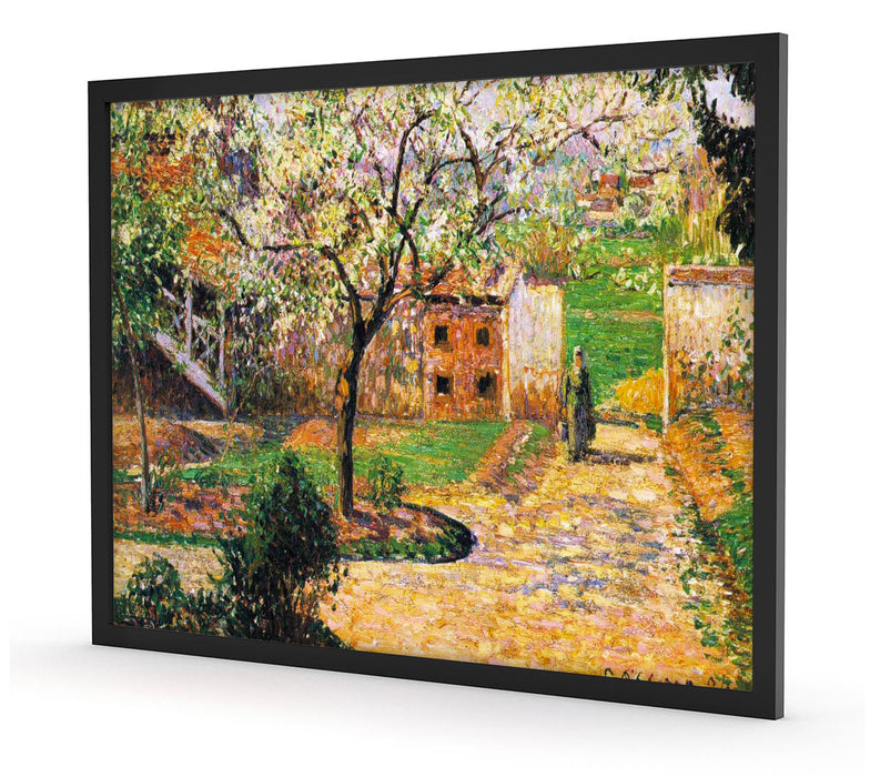 Camille Pissarro - Flowering Plum Tree Eragny, Poster mit Bilderrahmen