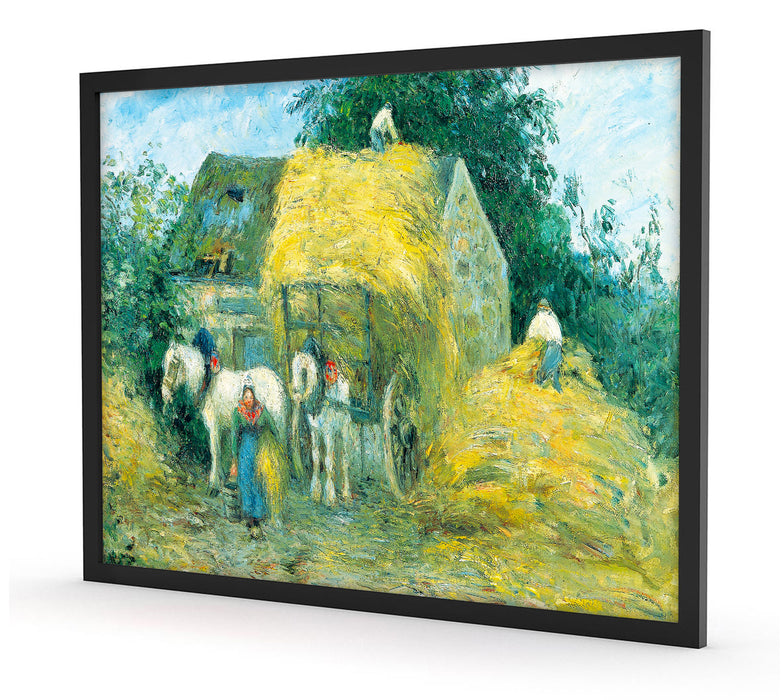 Camille Pissarro - The Hay Cart Montfoucault, Poster mit Bilderrahmen