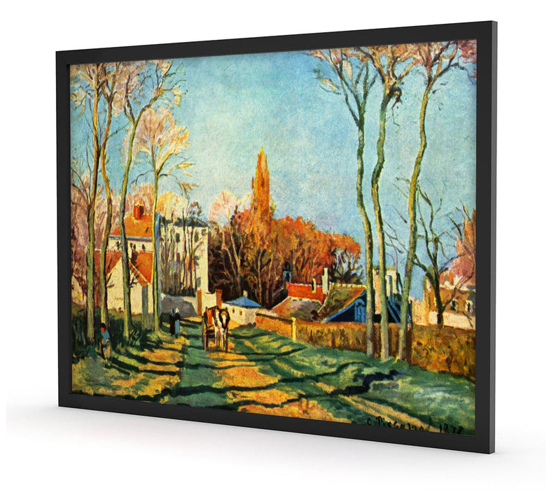 Camille Pissarro - Entrée du village de Voisin , Poster mit Bilderrahmen