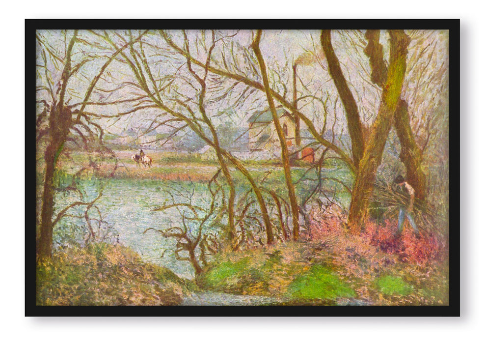 Camille Pissarro - Bords de l'Oise près de Pontoise , Poster mit Bilderrahmen