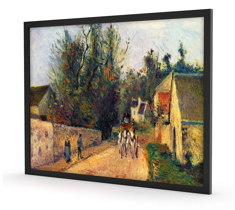 Camille Pissarro - La diligence route d'Ennery à l'Her, Poster mit Bilderrahmen