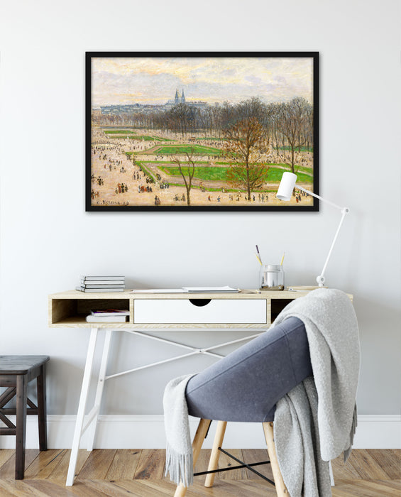 Camille Pissarro - The Garden of the Tuileries I, Poster mit Bilderrahmen