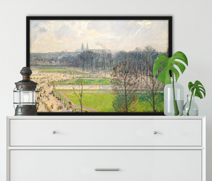 Camille Pissarro - The Garden of the Tuileries II, Poster mit Bilderrahmen