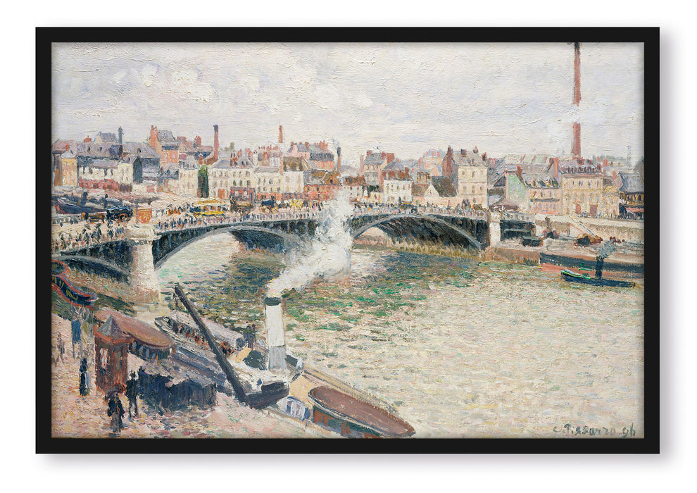 Pixxprint Camille Pissarro - Morning An Overcast Day Rouen , Poster mit Bilderrahmen