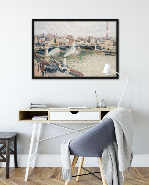 Camille Pissarro - Morning An Overcast Day Rouen , Poster mit Bilderrahmen