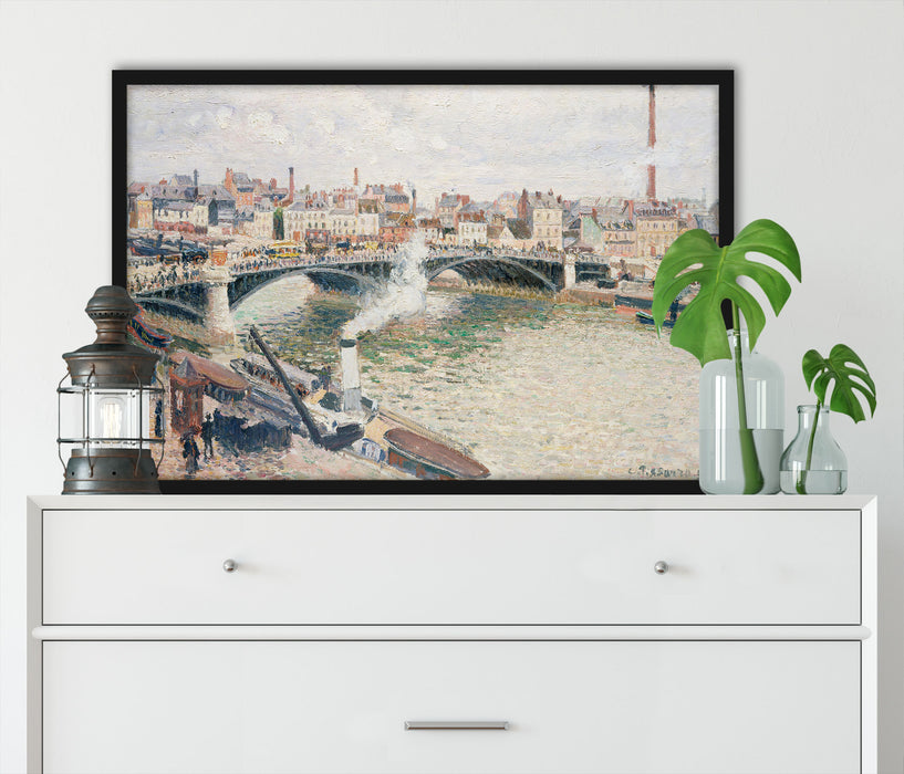 Camille Pissarro - Morning An Overcast Day Rouen , Poster mit Bilderrahmen